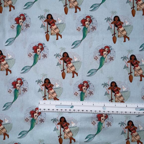 Licensed Disney Princess Ariel & Moana by Springs Creative - 1/2 Yard - Picture 2 of 8
